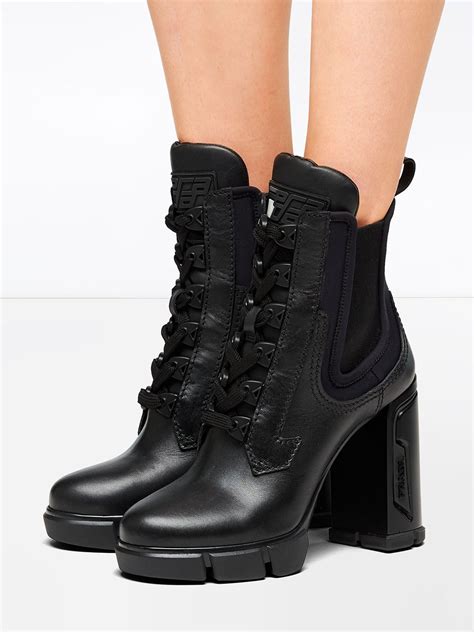 prada neoprene boots green|prada chunky heel ankle boots.